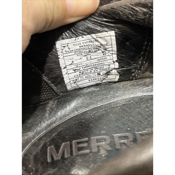 Merrell Shoes Womens Sz 9 Luxe Wrap Brown Leather Slip On Comfort Clogs Nurse - Picture 5 of 9